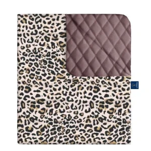 Leopard - Narzuta dwustronna na łóżko bawełna + velvet