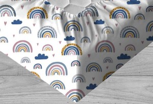 Rainbow - Prześcieradło bawełniane z gumką
