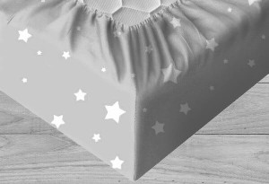 Stars - Prześcieradło bawełniane z gumką