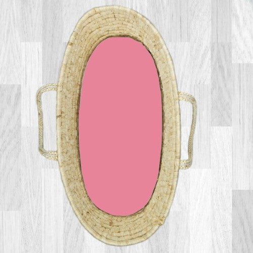 dirty pink prześcieradło do gondoli kosza mojżesza.jpg