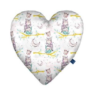 Owls - Poduszka dekoracyjna serce 48x48 cm