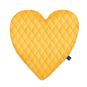 Velvet Mustard - Poduszka dekoracyjna serce 48x48 cm