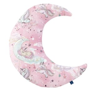 Unicorn pink - Poduszka dekoracyjna księżyc 45x45 cm