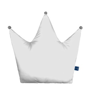 Light gray - Poduszka dekoracyjna korona 48x42 cm