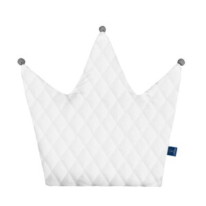 Velvet Light gray - Poduszka dekoracyjna korona 48x42 cm