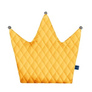 Velvet Mustard - Poduszka dekoracyjna korona 48x42 cm