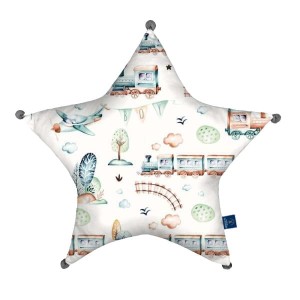 Trains - Poduszka dekoracyjna gwiazda 45x45 cm