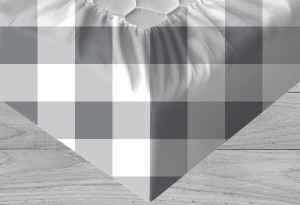 Grid gray - Prześcieradło bawełniane z gumką