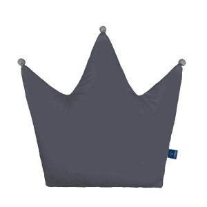 Dark gray - Poduszka dekoracyjna korona 48x42 cm