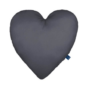 Dark gray - Poduszka dekoracyjna serce 48x48 cm