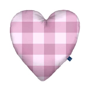 Grid pink - Poduszka dekoracyjna serce 48x48 cm