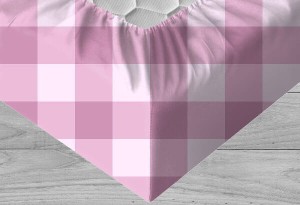 Grid pink - Prześcieradło bawełniane z gumką