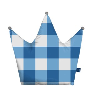 Grid blue - Poduszka dekoracyjna korona 48x42 cm