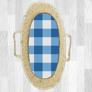 Grid blue  - Prześcieradło bawełniane do gondoli / kosza Mojżesza