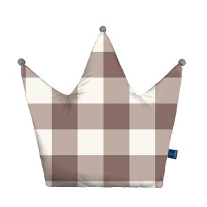 Grid beige - Poduszka dekoracyjna korona 48x42 cm