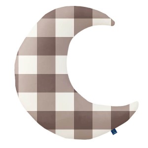 Grid beige - Poduszka dekoracyjna księżyc 45x45 cm