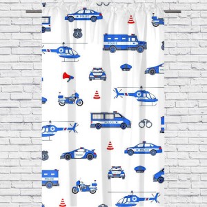 Police - Zasłona Dekoracyjna Bawełniana - dowolny rozmiar