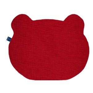 Muślin Chilli red - poduszka MIŚ z muślinu