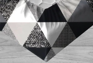 Gray triangles - Prześcieradło bawełniane z gumką