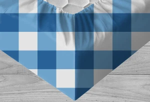 Grid blue - Prześcieradło bawełniane z gumką