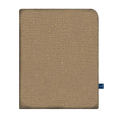 light brown gold dots muslin poszewka na kołdrę.jpg