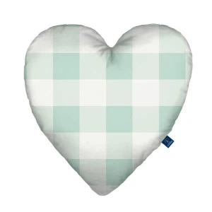 Grid mint - Poduszka dekoracyjna serce 48x48 cm