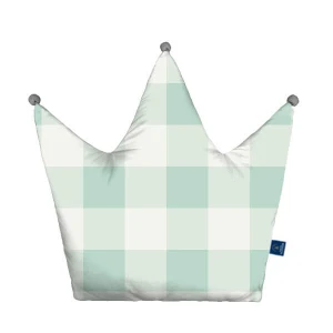 Grid mint - Poduszka dekoracyjna korona 48x42 cm
