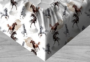 Horses  - Prześcieradło bawełniane z gumką