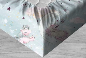 Unicorn - Prześcieradło bawełniane z gumką