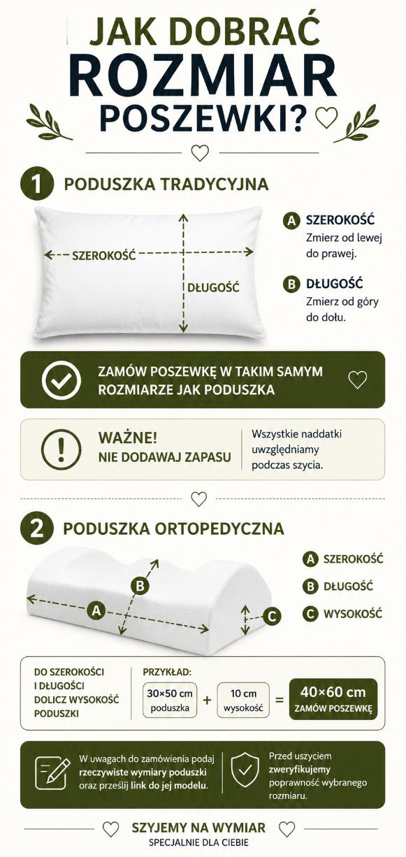 jak mierzyć poszewki